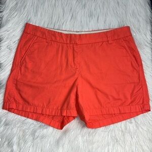 J. Crew Factory size 10 Coral Orange 100% Cotton Broken In Chino Shorts